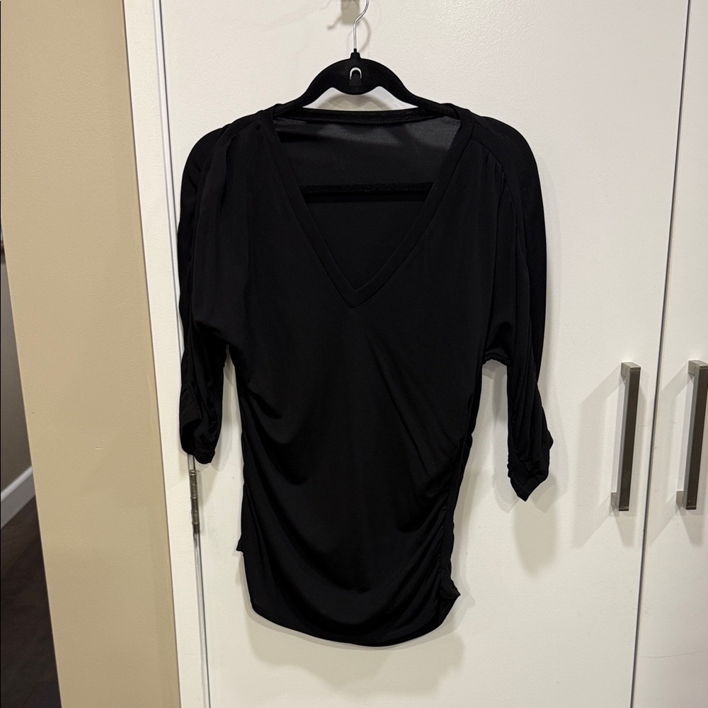 Elegant Black V-Neck Women's Top